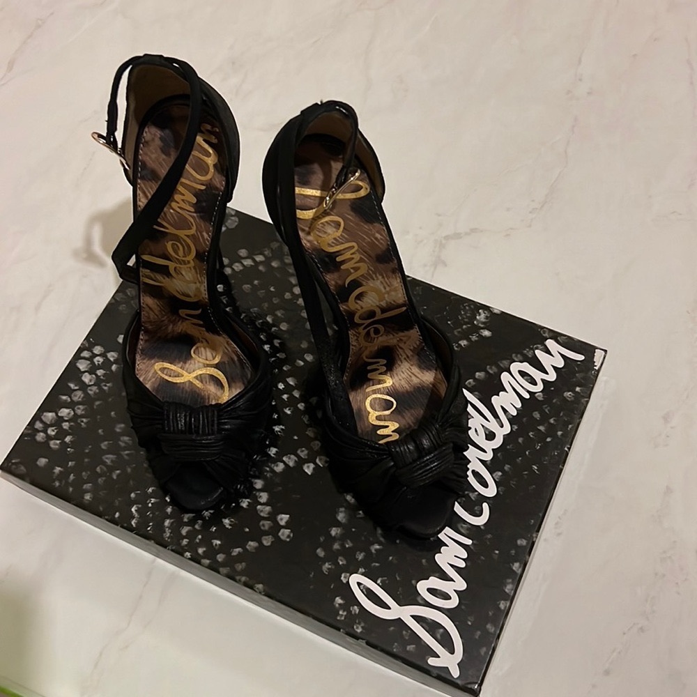 Sam Edelman Sylvie Black Leather Heels